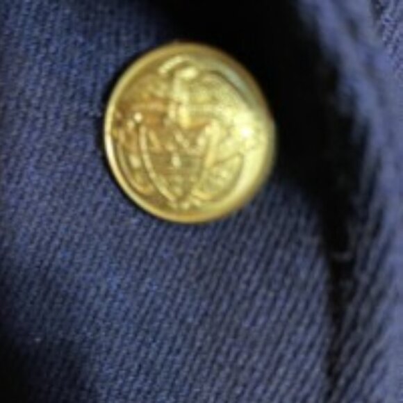 RALPH LAUREN VTG MILITARY JACKET NAVY DOUBLE BREASTED SZ 14- WORSTED WOOL- USA - Picture 9 of 9